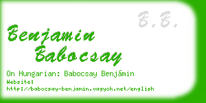 benjamin babocsay business card