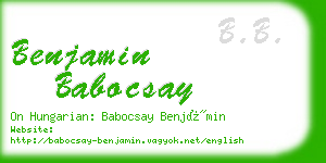 benjamin babocsay business card